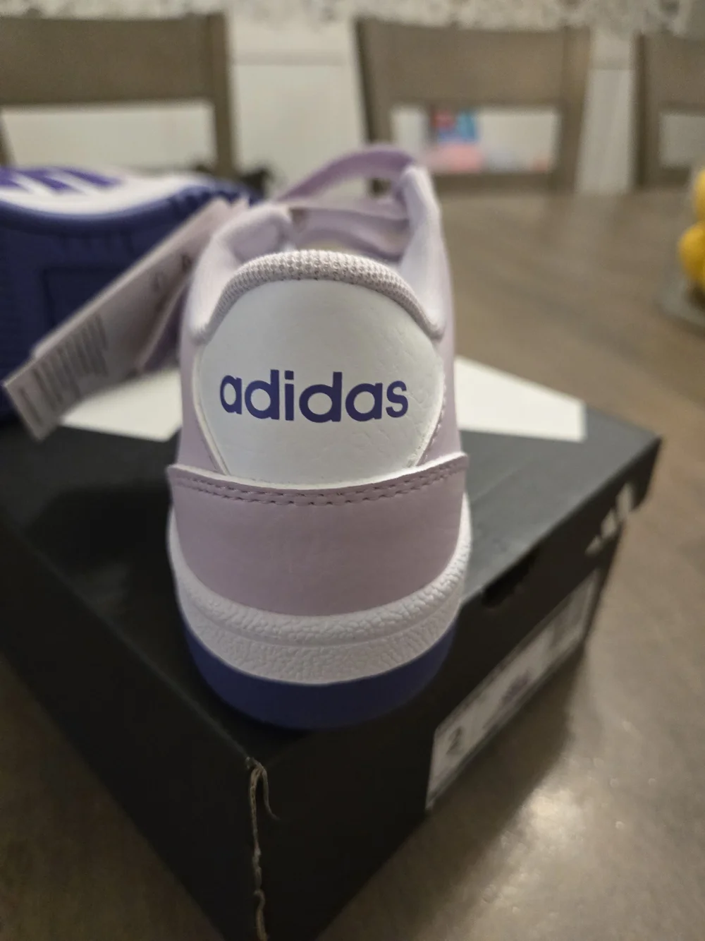 adidas Kids Double-Strap Sneakers - Lavender and White